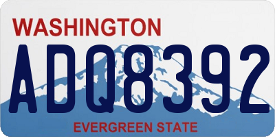 WA license plate ADQ8392