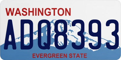 WA license plate ADQ8393