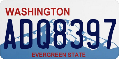 WA license plate ADQ8397