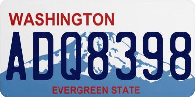 WA license plate ADQ8398