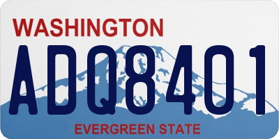 WA license plate ADQ8401