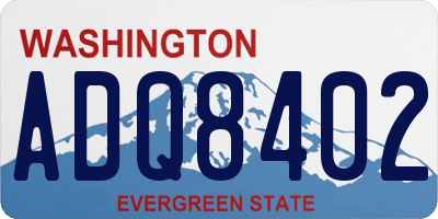 WA license plate ADQ8402