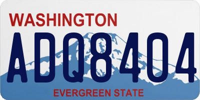 WA license plate ADQ8404