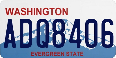 WA license plate ADQ8406