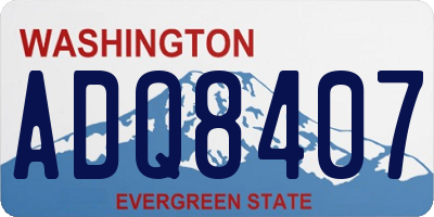 WA license plate ADQ8407