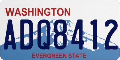 WA license plate ADQ8412