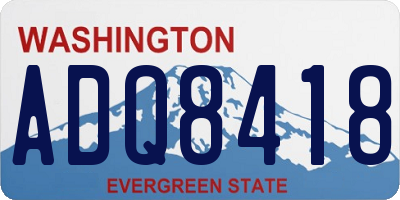 WA license plate ADQ8418