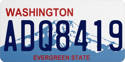 WA license plate ADQ8419