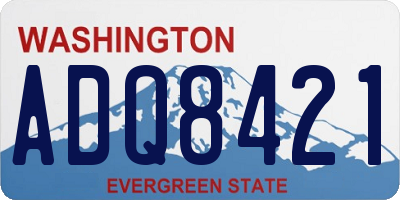 WA license plate ADQ8421