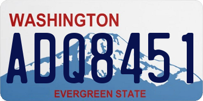 WA license plate ADQ8451