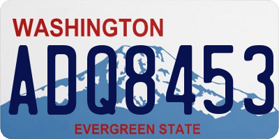 WA license plate ADQ8453
