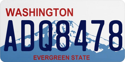 WA license plate ADQ8478