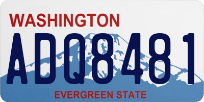 WA license plate ADQ8481