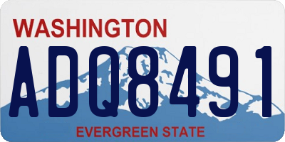 WA license plate ADQ8491