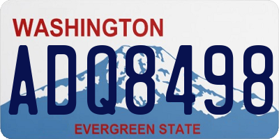 WA license plate ADQ8498
