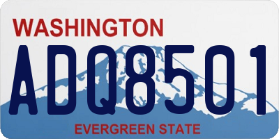 WA license plate ADQ8501