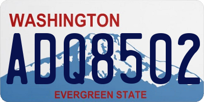 WA license plate ADQ8502