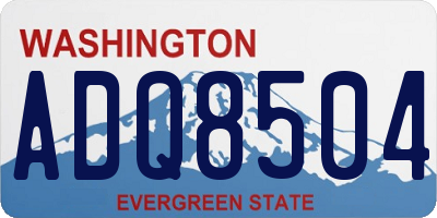 WA license plate ADQ8504