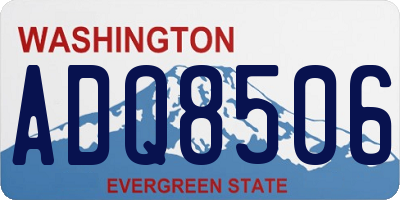 WA license plate ADQ8506