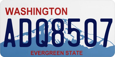 WA license plate ADQ8507