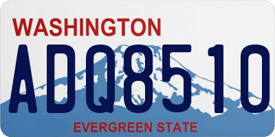 WA license plate ADQ8510
