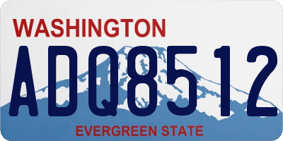 WA license plate ADQ8512