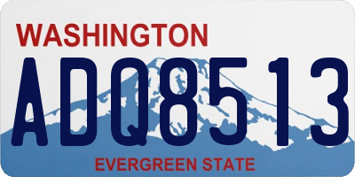 WA license plate ADQ8513