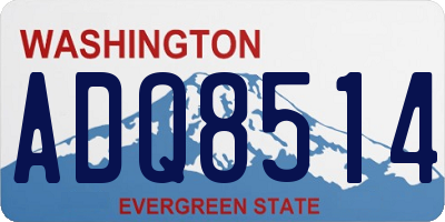 WA license plate ADQ8514