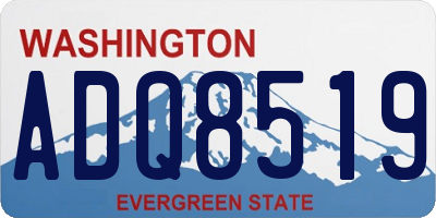 WA license plate ADQ8519
