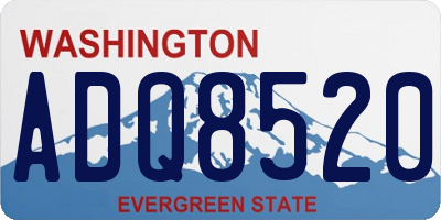 WA license plate ADQ8520