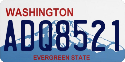 WA license plate ADQ8521