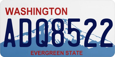 WA license plate ADQ8522