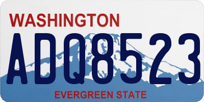 WA license plate ADQ8523