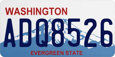 WA license plate ADQ8526