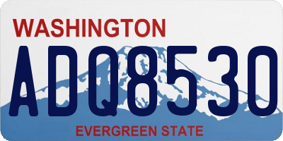 WA license plate ADQ8530