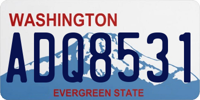 WA license plate ADQ8531