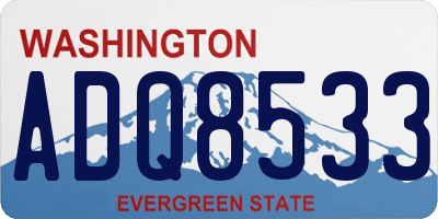 WA license plate ADQ8533