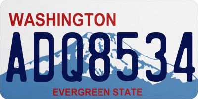 WA license plate ADQ8534