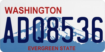WA license plate ADQ8536