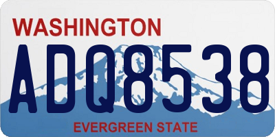 WA license plate ADQ8538