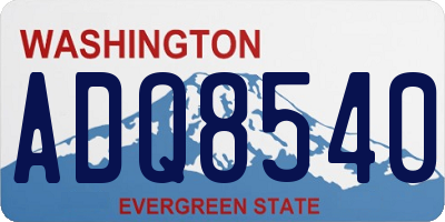 WA license plate ADQ8540