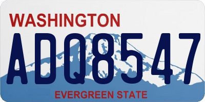 WA license plate ADQ8547