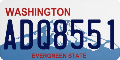 WA license plate ADQ8551