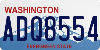WA license plate ADQ8554