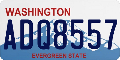 WA license plate ADQ8557
