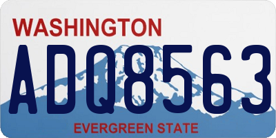 WA license plate ADQ8563