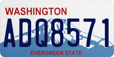 WA license plate ADQ8571