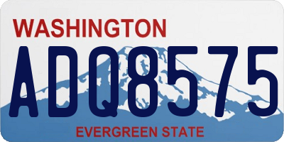 WA license plate ADQ8575