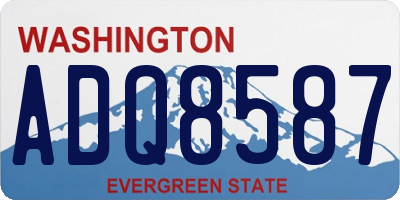 WA license plate ADQ8587