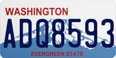 WA license plate ADQ8593